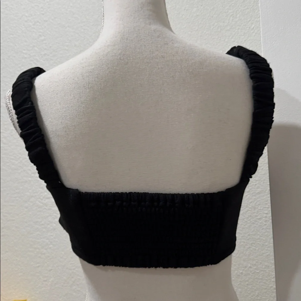 Jluxlabel Black knotted Ruched Top sz M - Picture 3 of 3